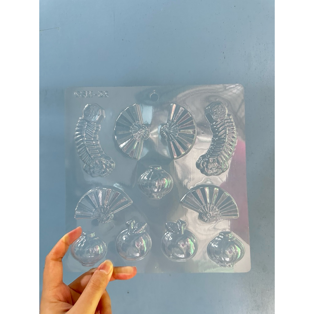 cetakan mika coklat puding jelly imlek koi coin sincia