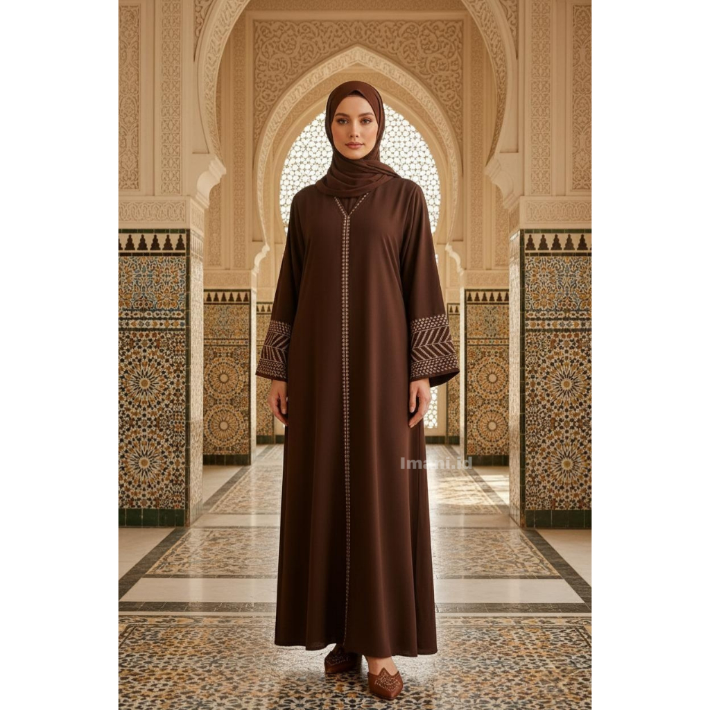ATAYA | Abaya Outer Mewah Bordir untuk Umroh Haji  & Lebaran 2025 |  Abaya Arab Modern Simple