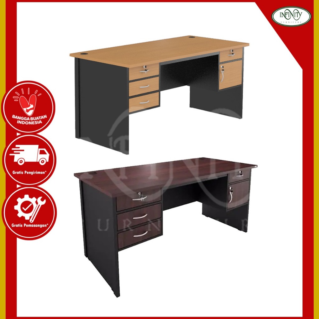 Meja Tulis Kantor Manager 1 Biro NST 1080