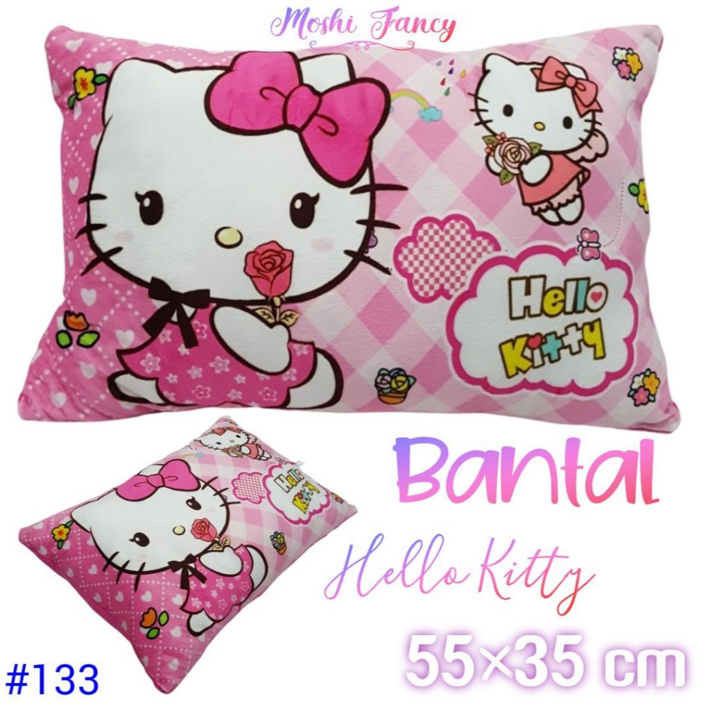 Bantal Kotak Hello Kitty Bunga / Bantal Boneka Anak Perempuan Hello Kitty / Boneka Hello Kitty
