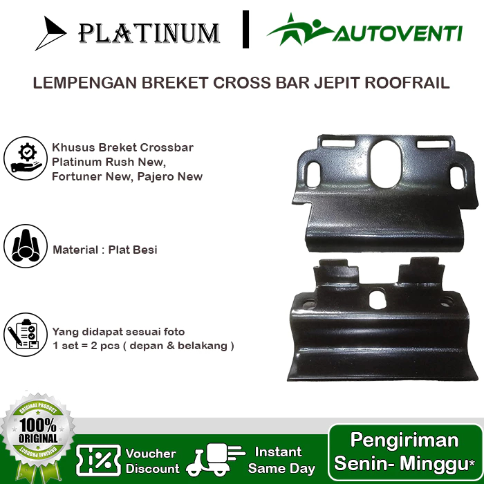 Lempengan Breket Crossbar All New Pajero / Rush New / Crossbar Mobil Platinum
