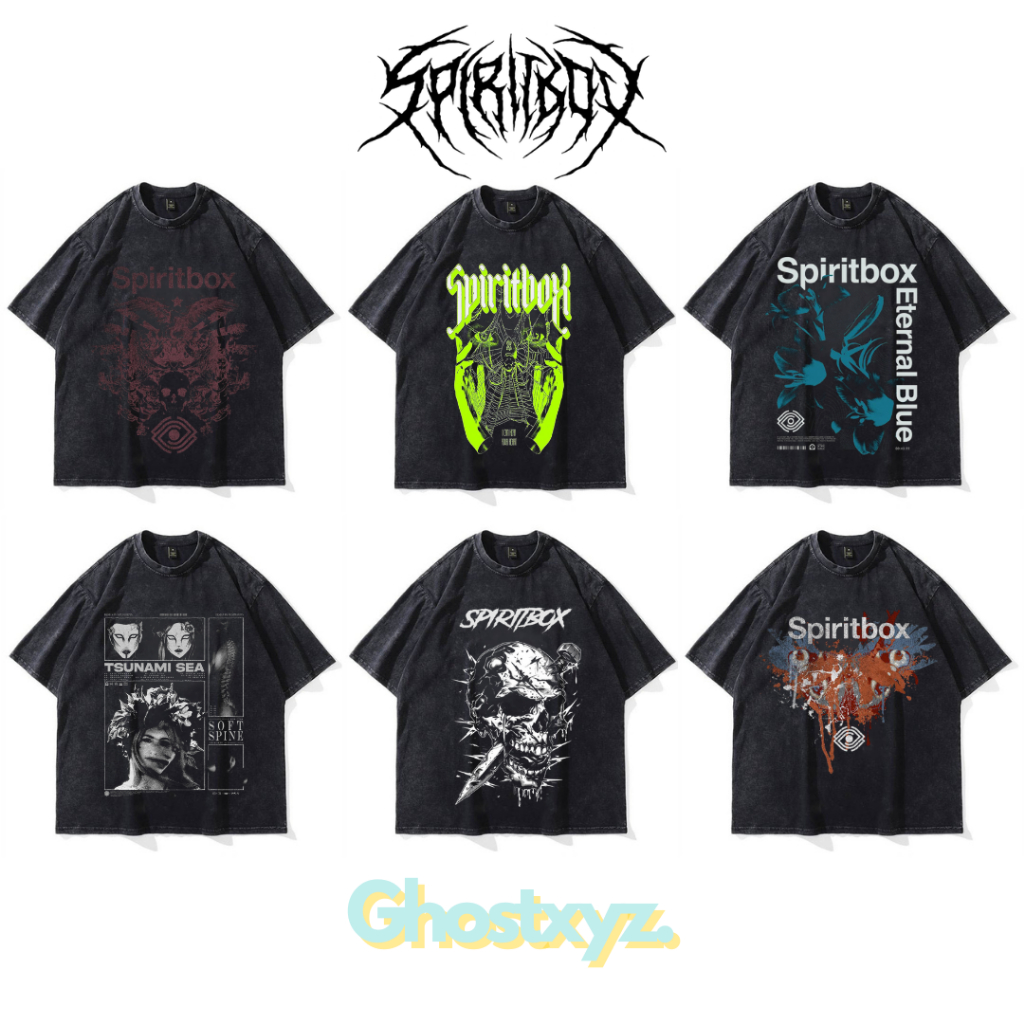 Ghostxyz T-Shirt Spiritbox Wash Oversize Vintage Tee Baju Kaos