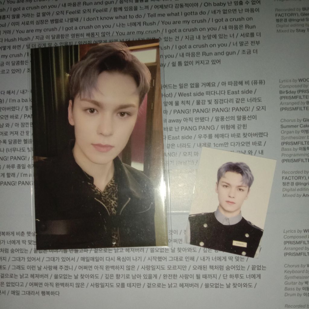 photocard seventeen vernon carat memship kit hotel