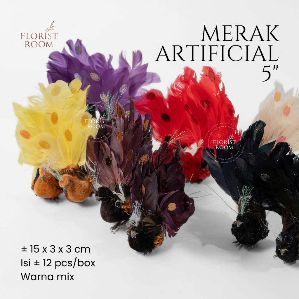 Merak Artificial 5" - bird artificial - burung palsu - hiasan - dekorasi