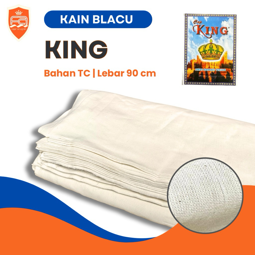 (36 Meter) Kain Blacu cap KING Lebar 90 cm (Blaco / Belacu / Belaco / Greige) | Bahan Totebag, Dekor