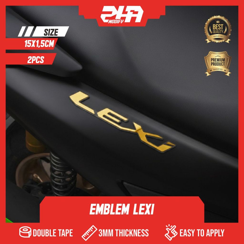 2PCS EMBLEM LEXI LOGO TIMBUL YAMAHA LEXI BUKAN STIKER LEXI KEREN EMBLEM MOTOR STICKER YAMAHA LEXI LO