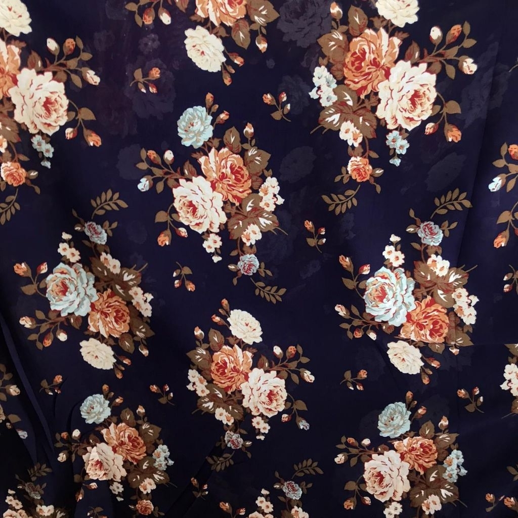 kain Ceruty motif - kain ceruti motif bunga - kain sifon Ceruti - kain meteran