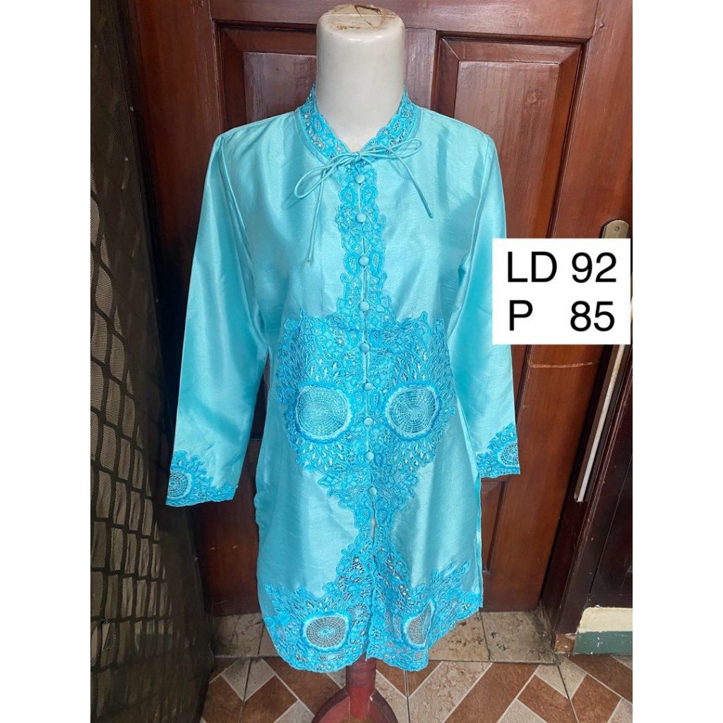 Kebaya Modern Kebaya Encim Betawi Biru Muda Bordir Kebaya Kondangan Wisuda - preloved