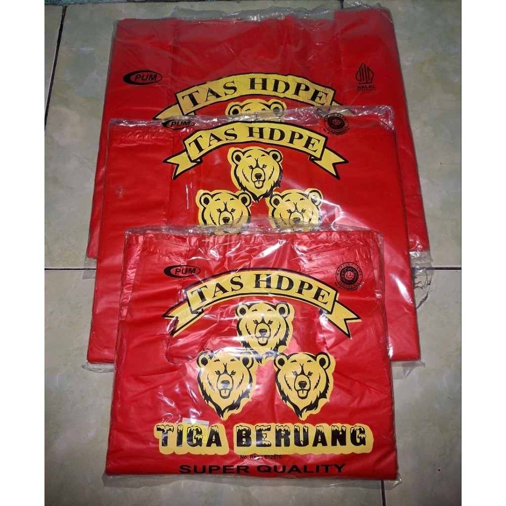 Kantong plastik kresek merah tebal