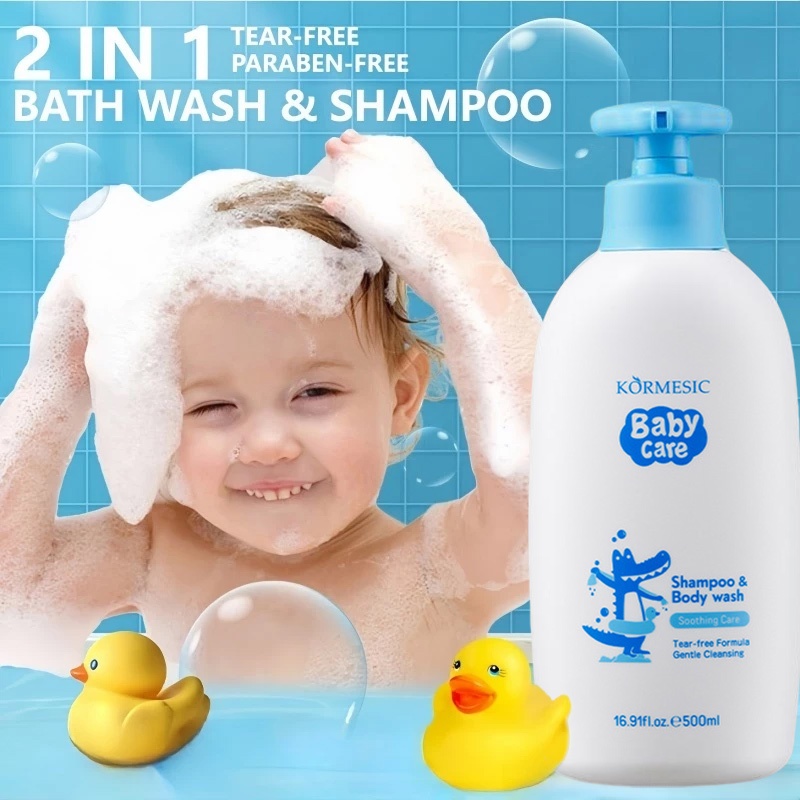500ml Sabun Mandi Bayi Sabun Mandi Cair Sabun Mandi Pemutih Badan Sampo Bayi 2 in 1 Shampoo Dan Body