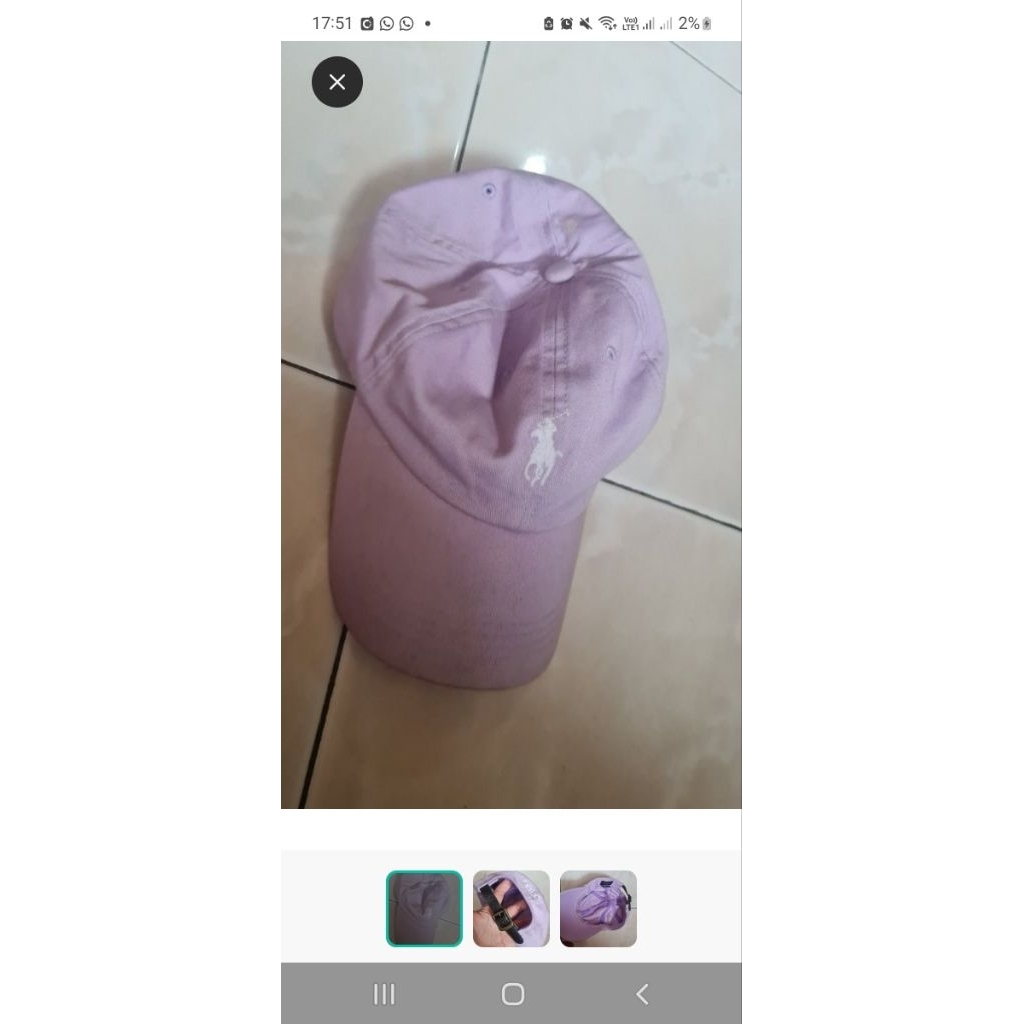 preloved topi polo lilac