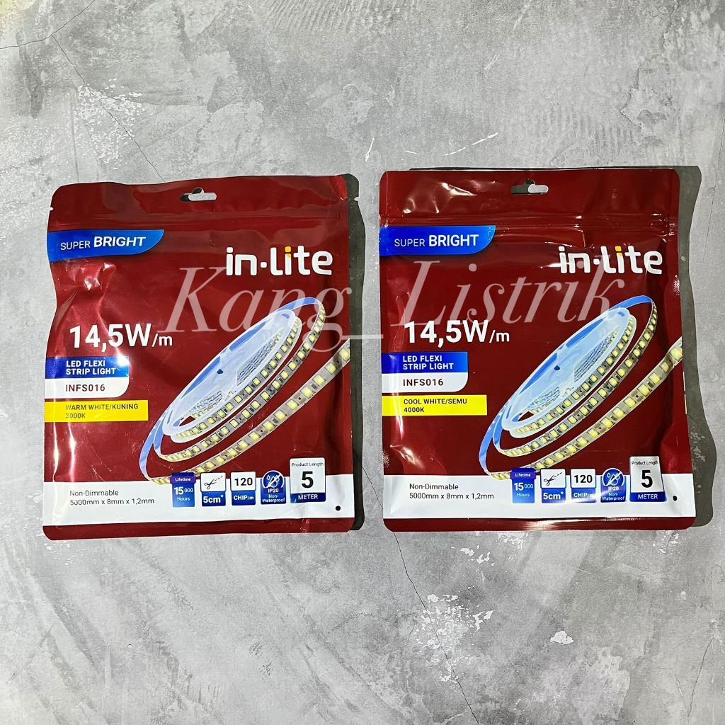 INFS016 IN-LITE LED Flexi Strip Light IP20 Indoor 14.5W 5 Meter / LED STRIP INLITE INFS016 14,5 Watt