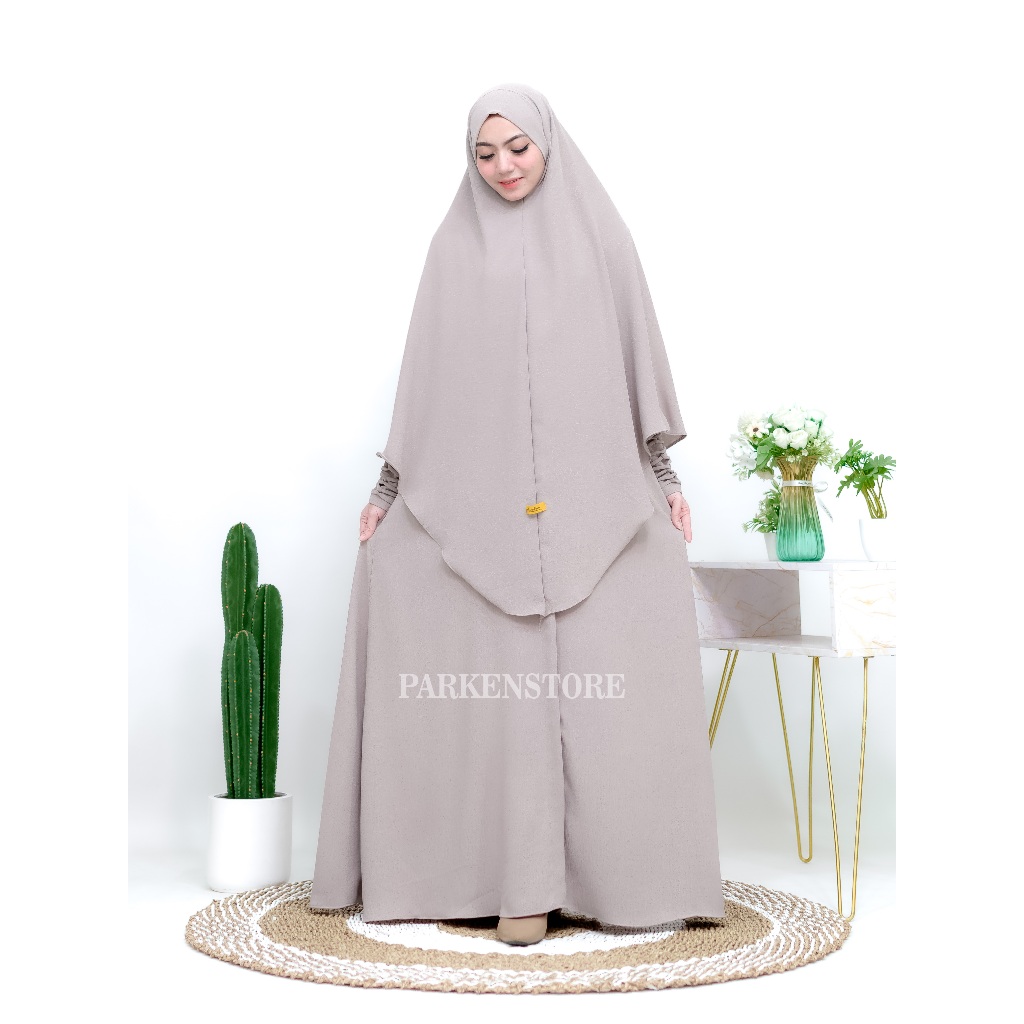 Gamis Faaza Abaya Syar'i Set Hijab Bandana Free Cadar tali Crinkle Airflow Highquality