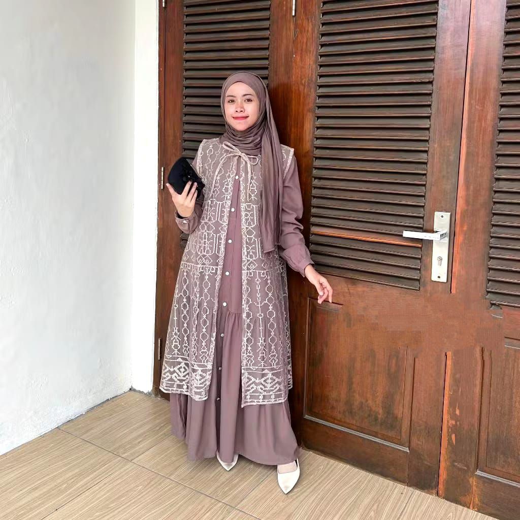 Outer brukat premium outer brokat kondangan tanpa lengan kekinian