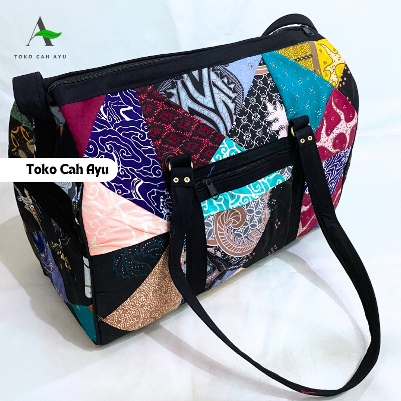 toko cah ayu/Tas Travel Kain Batik Patchwork/Tas Serbaguna Ukuran Jumbo Handmade Jogja