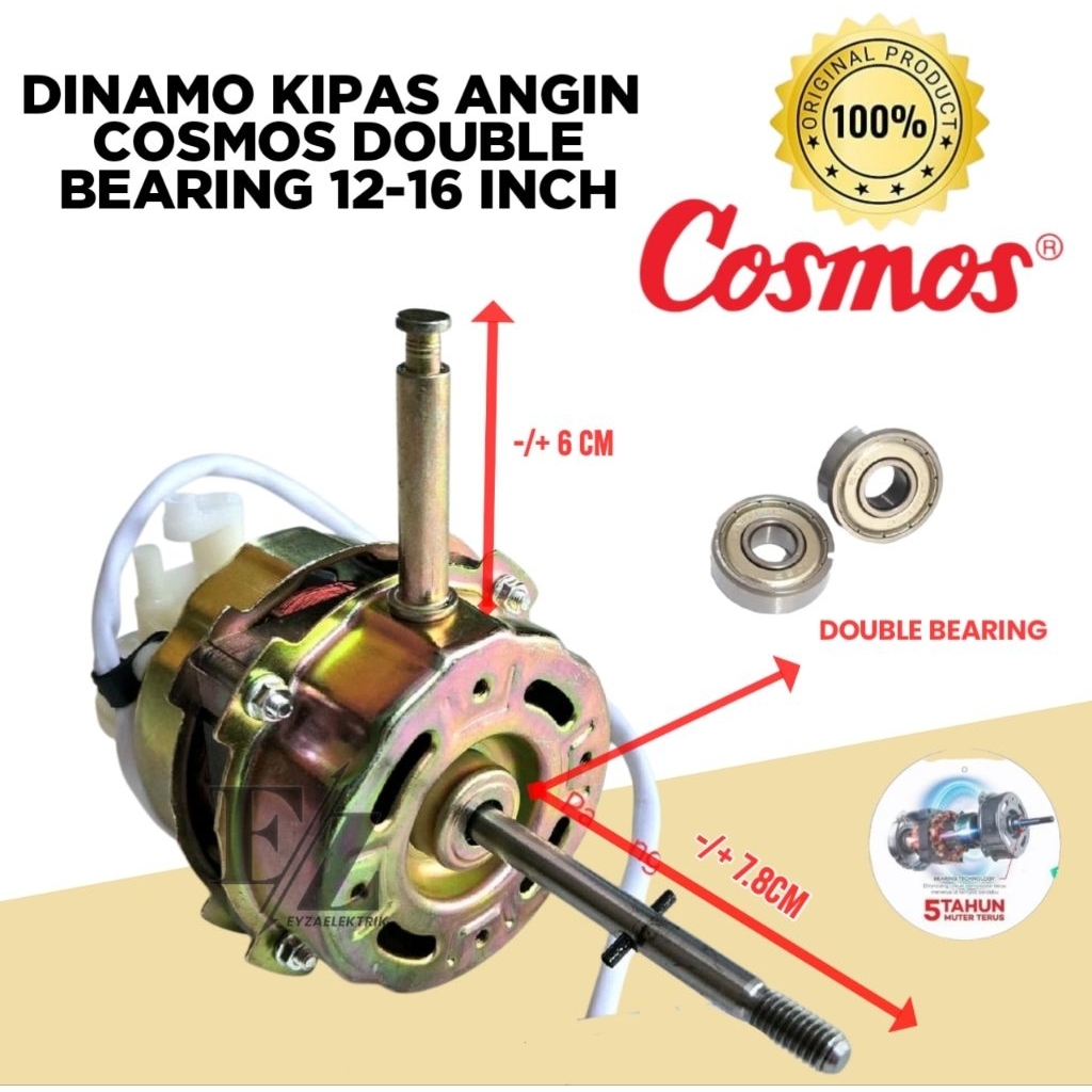 DINAMO KIPAS ANGIN COSMOS DOUBLE BEARING 12-16 INCH