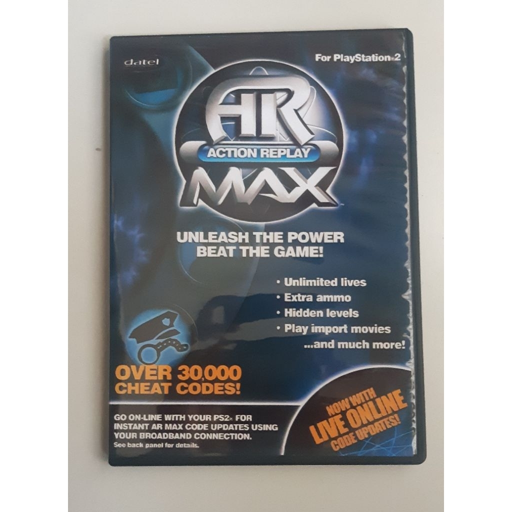 Kaset Playstation 2 PS2 Kotak Hitam Cover Bergambar AR Action Replay MAX