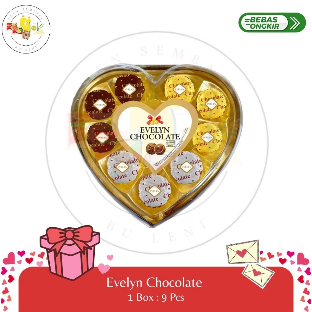 Evelyn Chocolate Bentuk Love Valentine/Gift Box