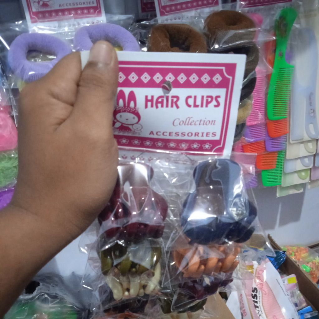 grosir rentengan jepit rambut jedai doble besar sesuai foto isi 12 pcs