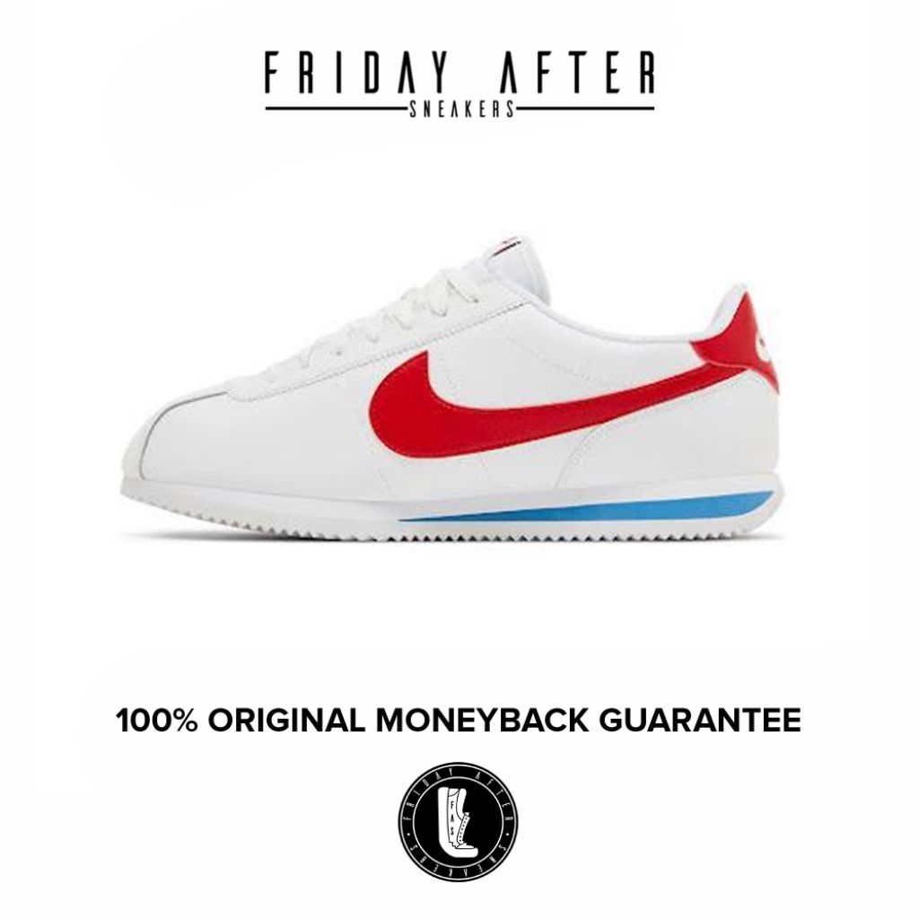 Sepatu Sneakers Wanita Nike Cortez White Varsity Red Blue Rouge Women Size Original Resmi