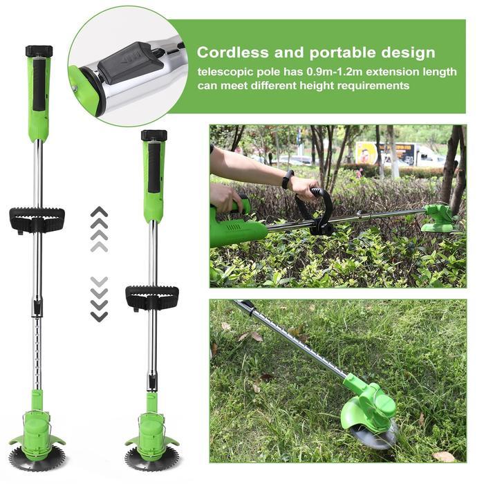 Mesin Pemotong Rumput Cordless Elektrik Portable Grass Trimmer