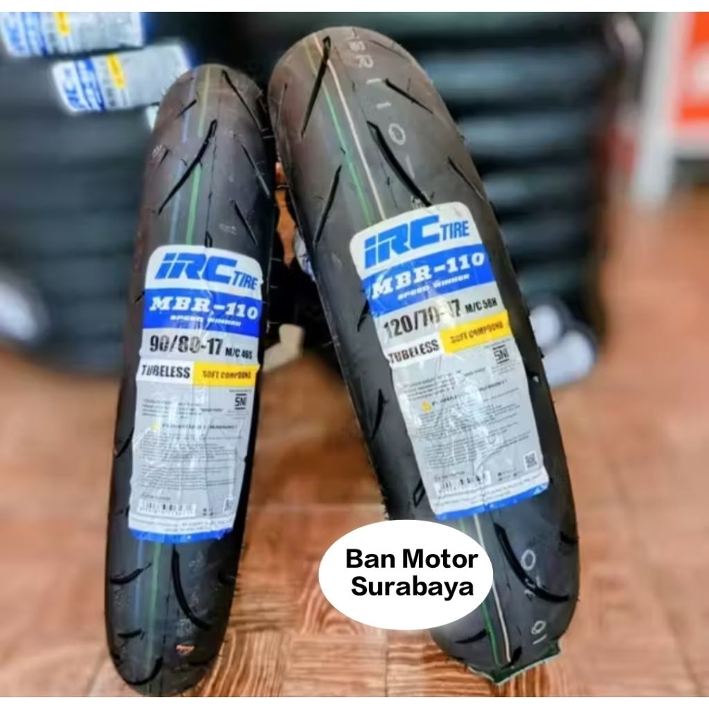 Sepasang Ban Irc MBR 90/80-17 & 120/70-17 Tubeless Ban High Performance Ban Balap