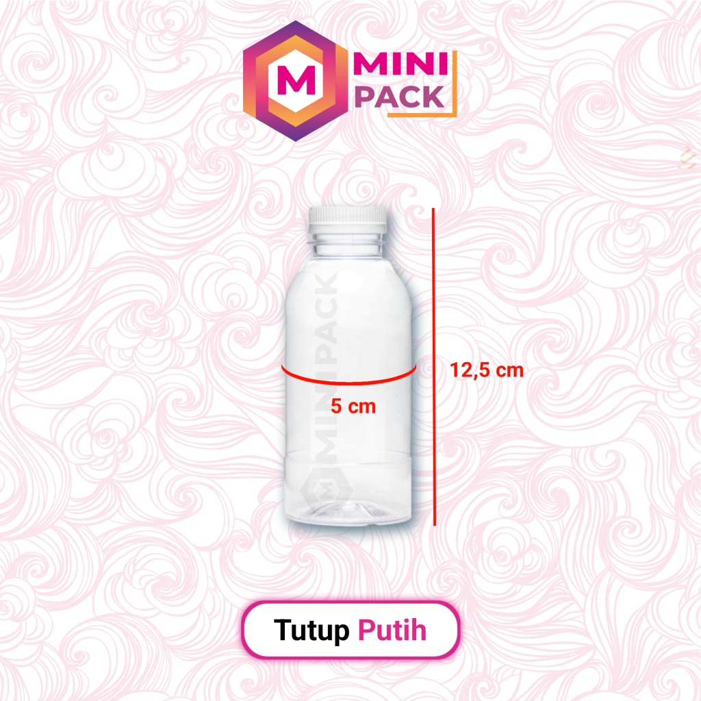Naysila Naymila Botol Cabe 200 Ml + Tutup Plastik Transparan Puding Jus Susu Segar Kedelai Jamu