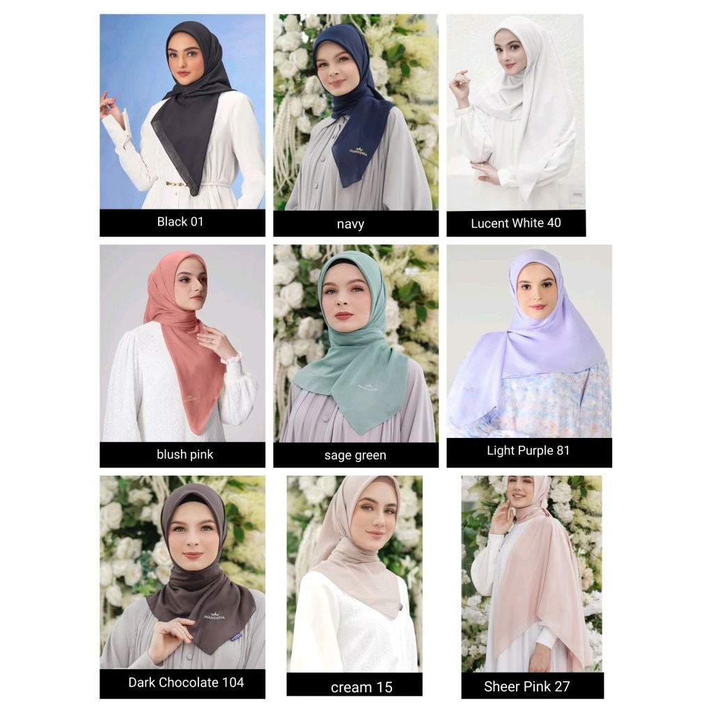 MANDJHA POLOS HIJAB IVAN GUNAWAN FASHION ORIGINAL SCARF BLACK,NAVY,MUSTARD,GREY,YELLOW,PINK,GREEN,HI
