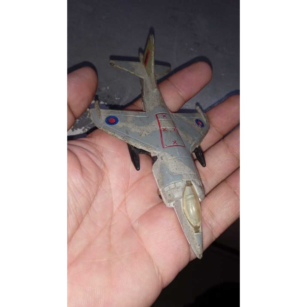 mainan pesawat diecast harrier matchbox jadul buatan macau