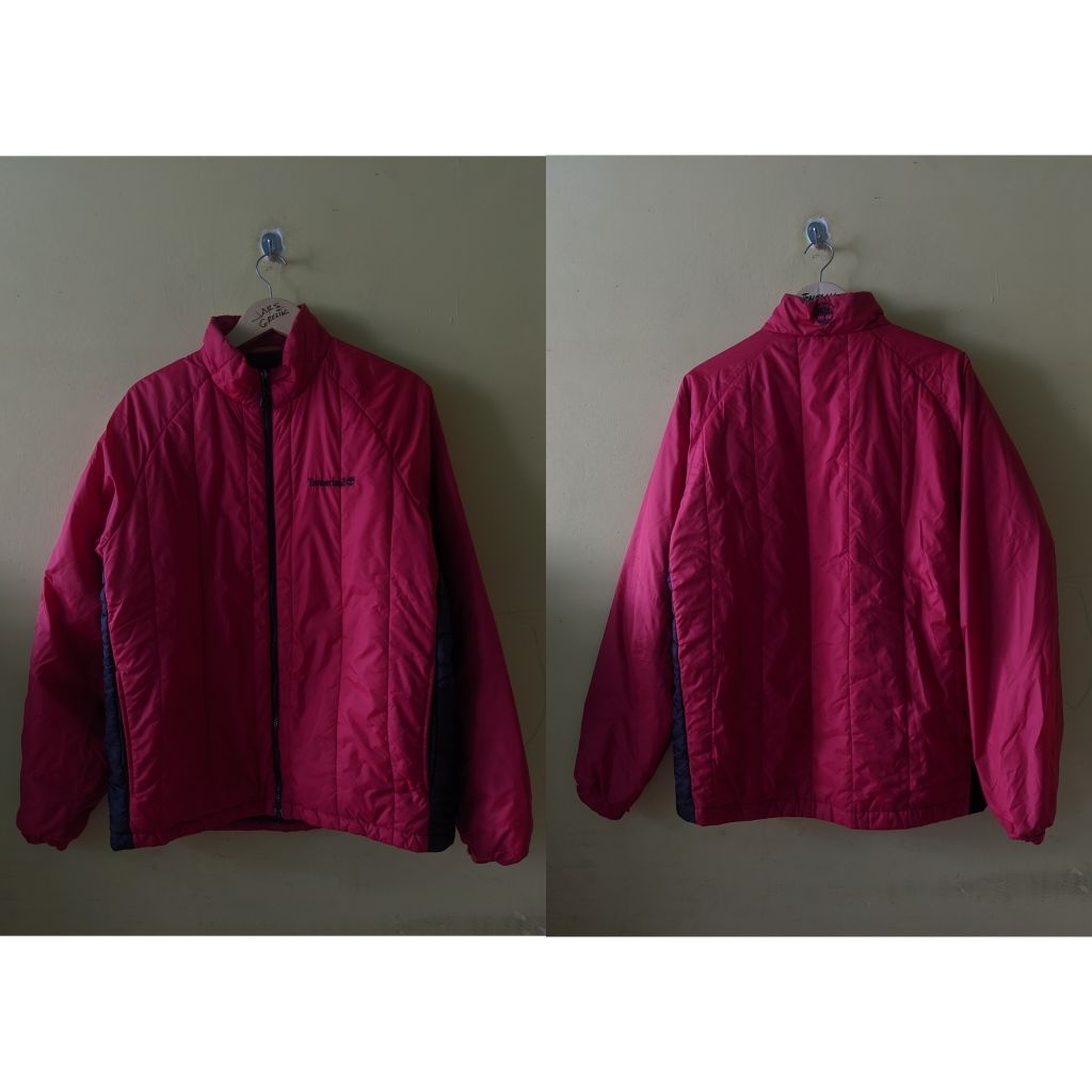 (Jacket Branded) Timberland Red Puffer Black Side Tipped Outdoor Jacket Bangladesh Made