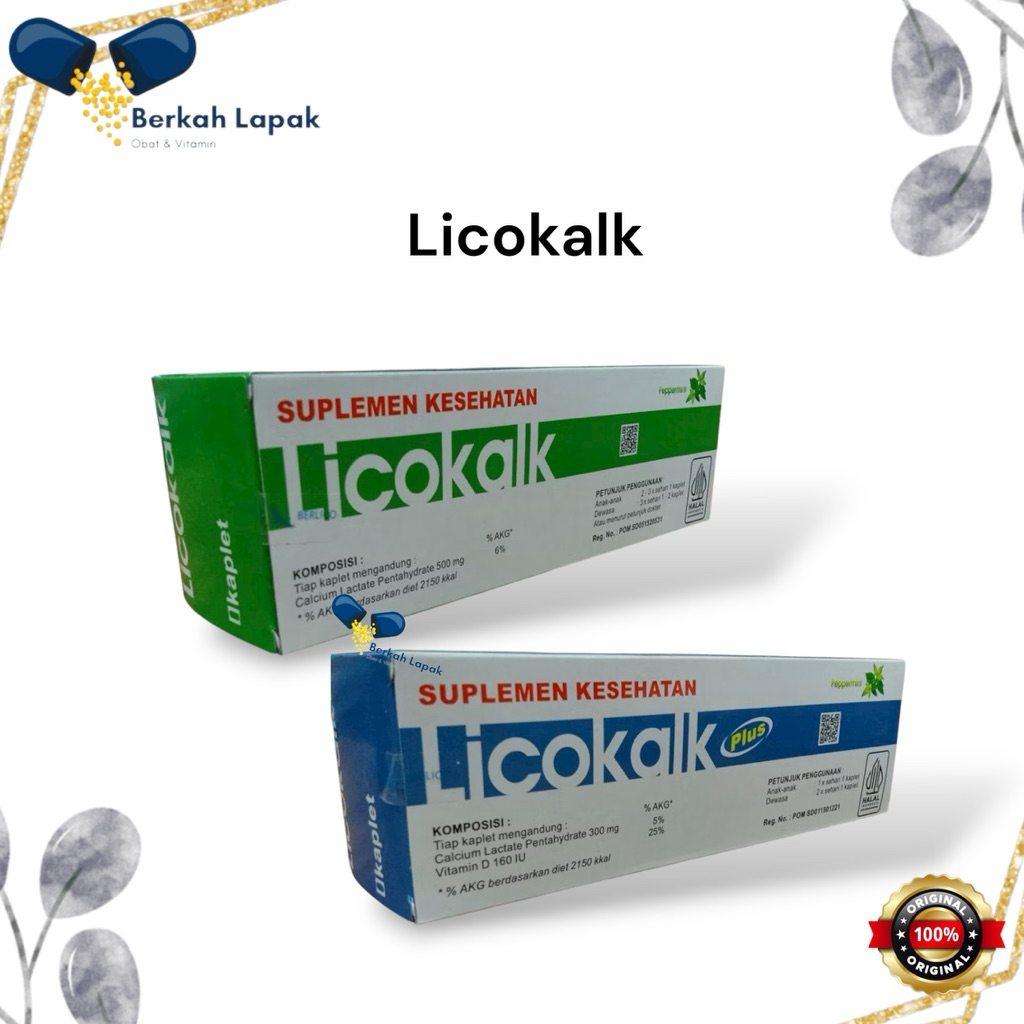 Licokalk – Suplemen Kalsium - Membantu Memelihara Kesehatan Tulang Dan Gigi – Licokalk/ Licokalk Plu