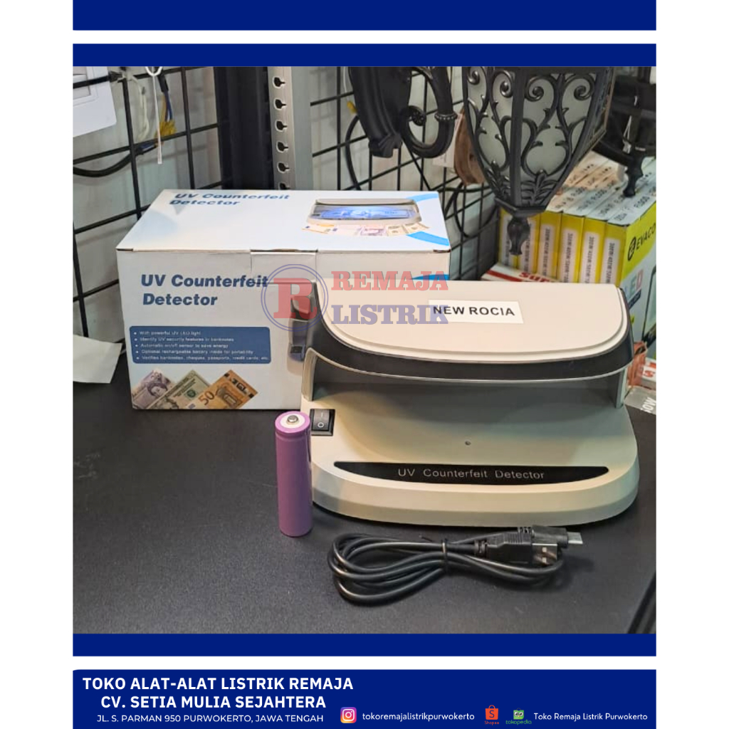 Alat Tes Uang Alat Pendeteksi Uang Palsu / Money Detector UV USB Rechargerable