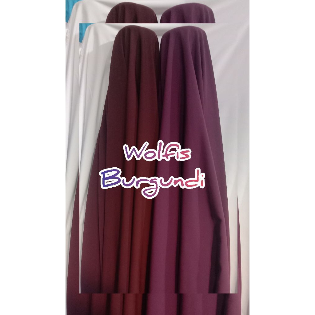 KAIN WOLFIS WARNA BURGUNDI / ( 1 meter )