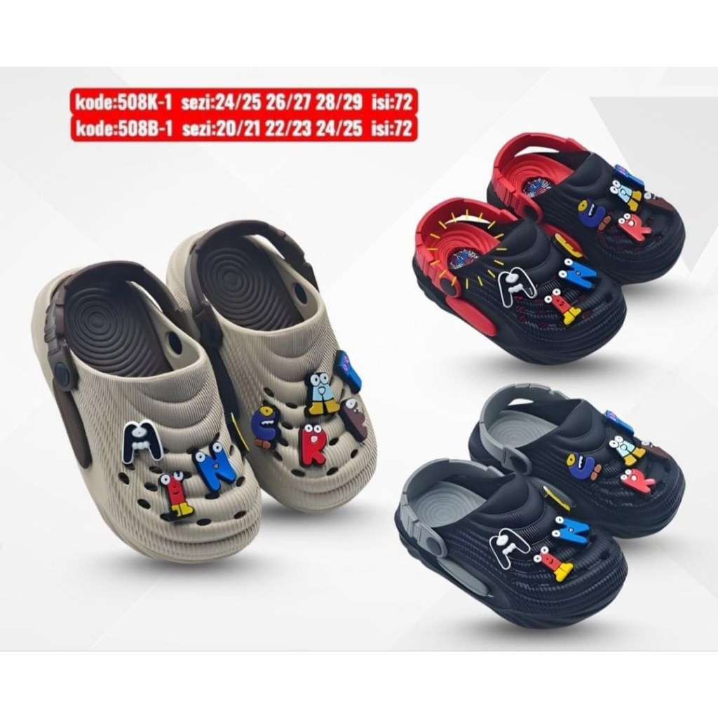 Sandal Baim Anak & Bayi Bunyi Cit Cit Jibbitz Craft Abjad Huruf Viral Trend Terbaru Fashion 2025