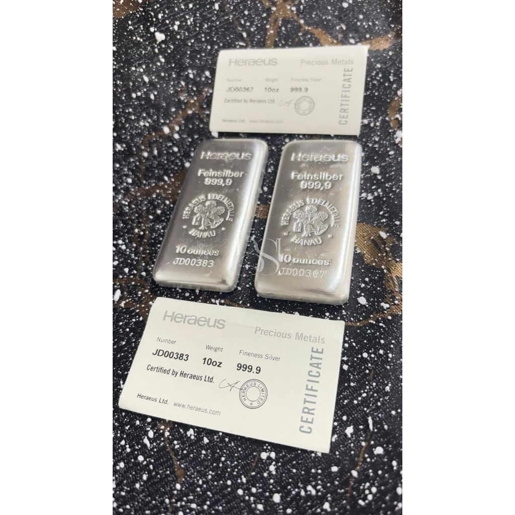 READY PERAK HERAEUS 10oz DENGAN SERTIFIKAT