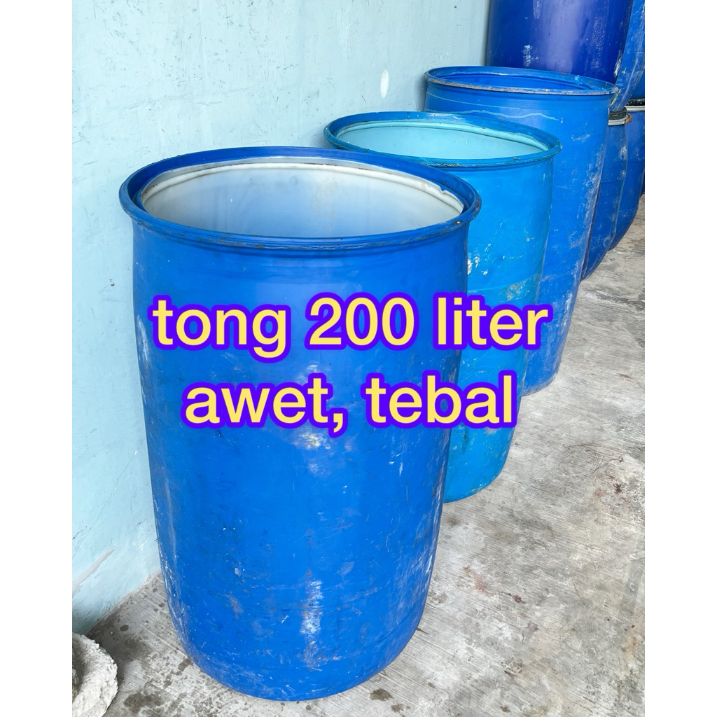 drum plastik 200 liter terbuka no tutup - tong biru 200 liter terbuka lebar-drum tandon air 200 lite