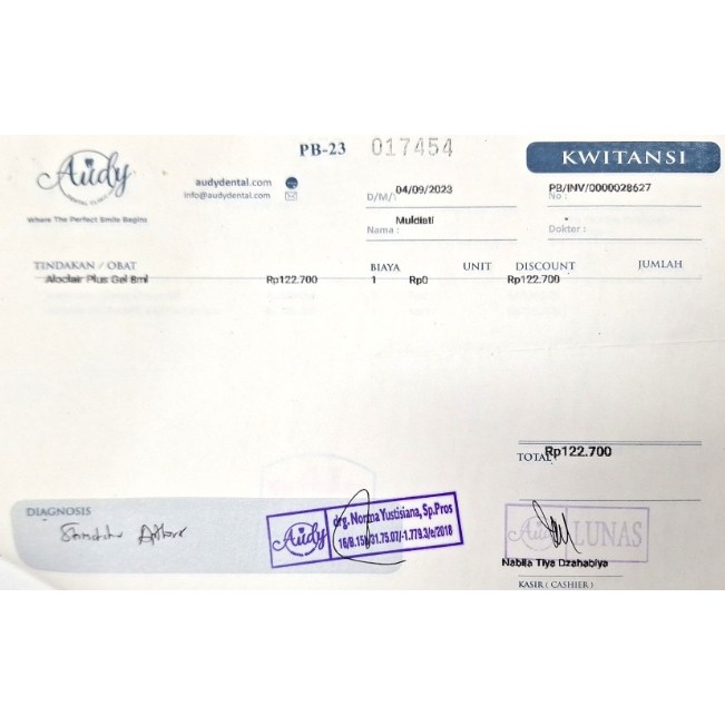 READY KWITANSI NOTA KLINIK DOKTER GIGI CUSTOM