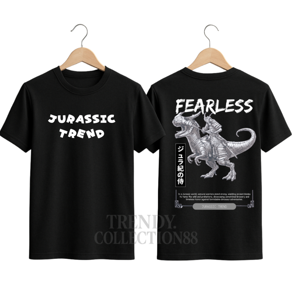 BAJU KAOS DISTRO PRIA WANITA GAMBAR JURASSIC TREND / KAOS Jurassic Dino Jendral Japan Jepang COMBED 