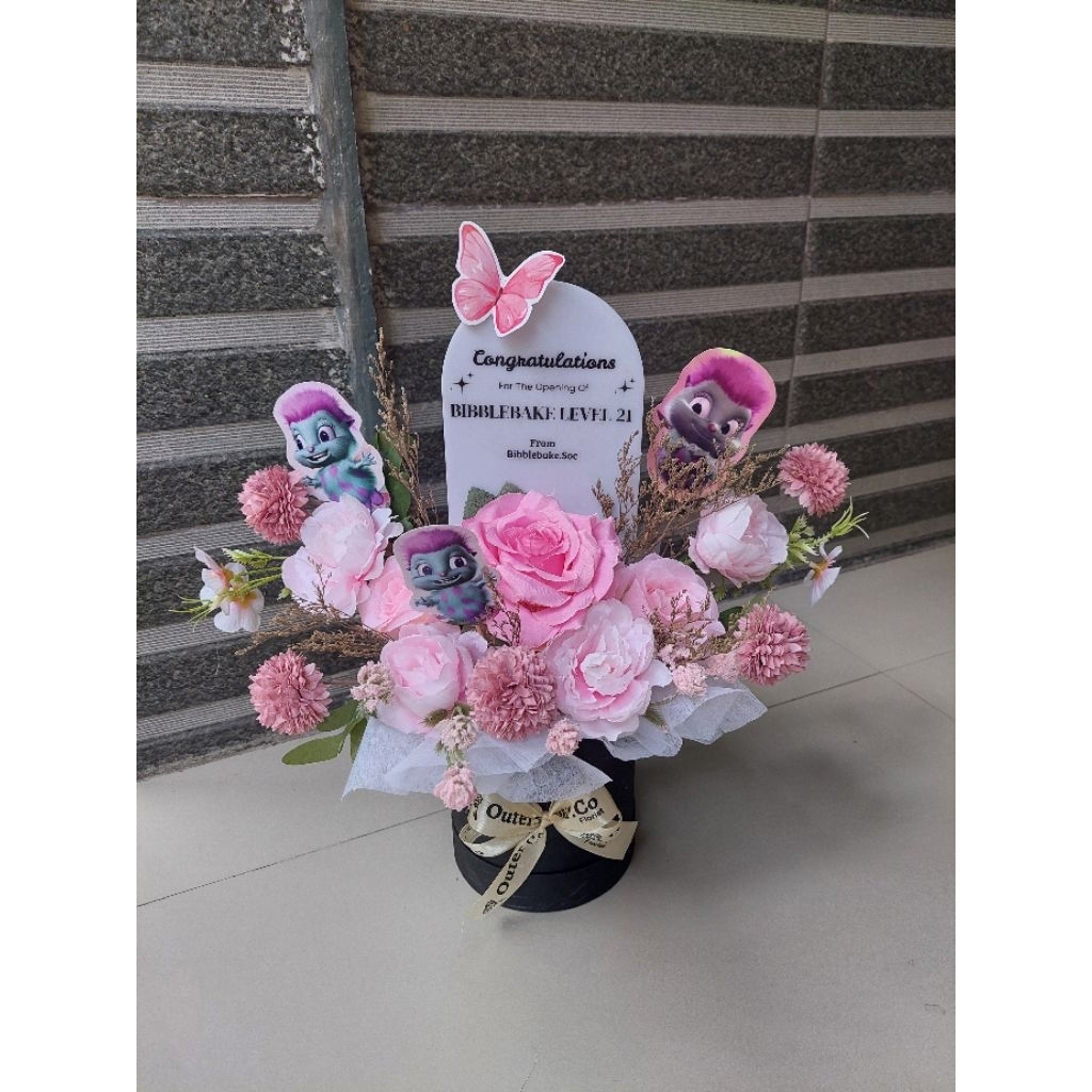 (2) blooming akrilik flower artificial | blooming balon, buket balon, welcome balon, opening store, 