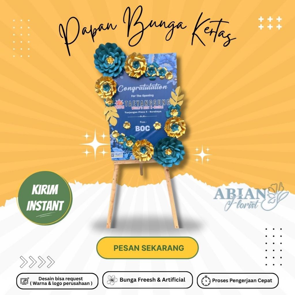 Sameday Instant - Papan Bunga Kertas - Karangan Bunga Kertas - Papan Bunga Indoor - Termurah