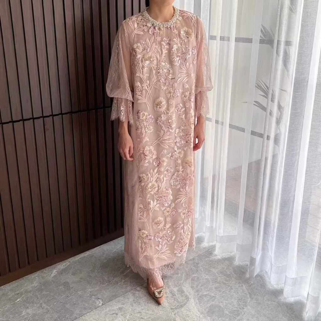 SEWA Kina Atelier - Flowery Dress in Pink