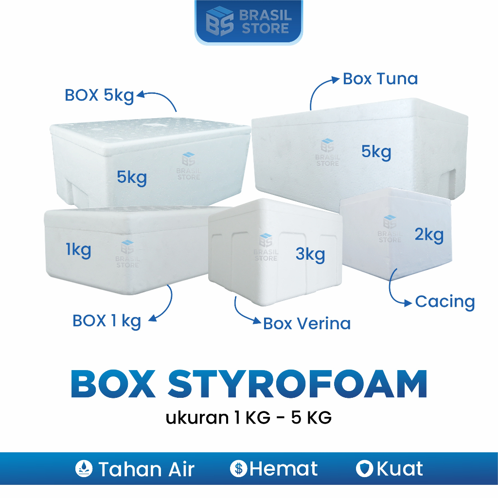 Box Styrofoam / Box Gabus /  Styrofoam Box / Kotak Sterefoam / Box Ikan / Box Es Ukuran Kecil Kapasi