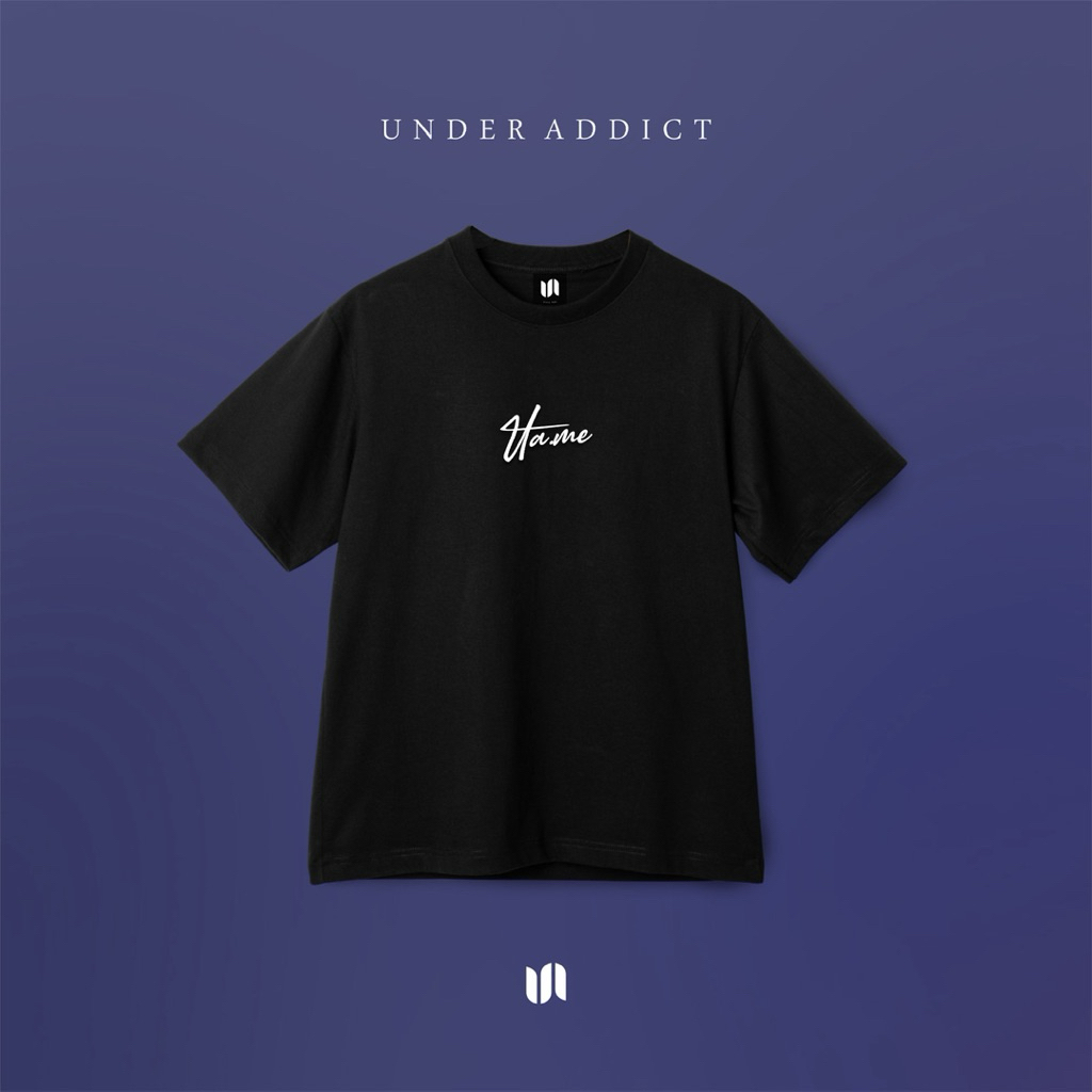 KAOS UNDER ADDICT LOGO UA.me putih plastisol