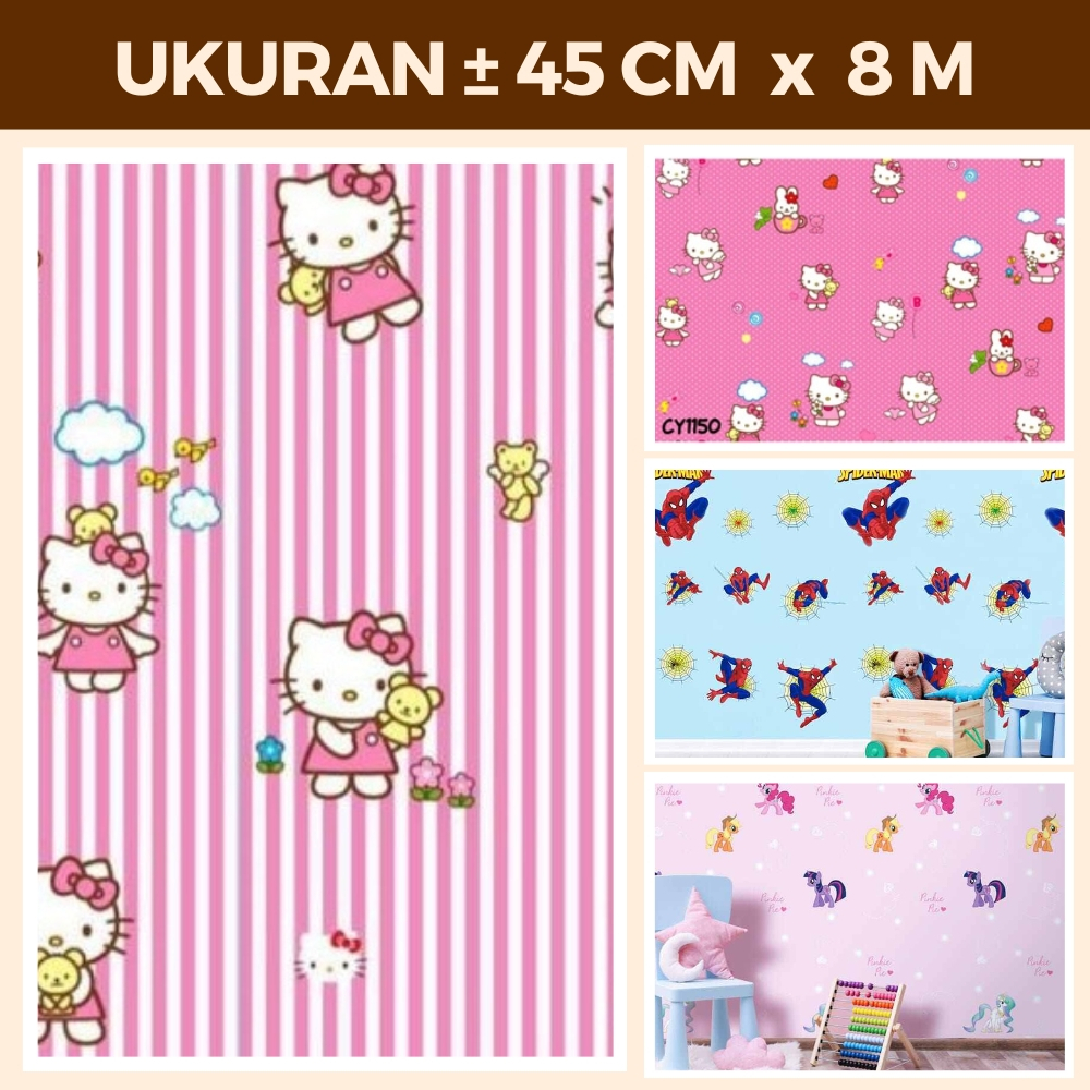 Wallpaper Dinding Walpaper Dinding Kamar Tidur Anak Wallpeper Karakter Kartun Spiderman 10 Meter