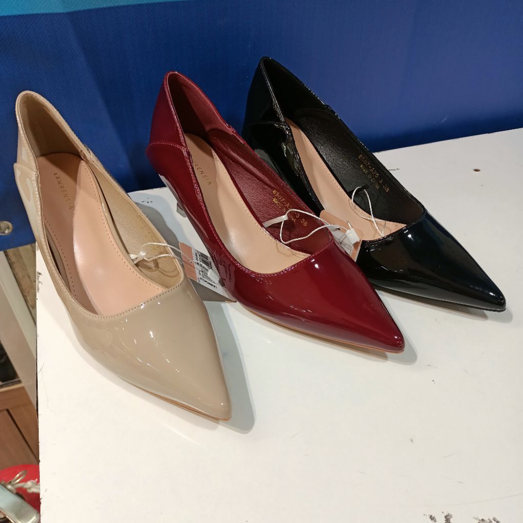 sepatu wanita fantofel heels 7cm LAWRENSIA original