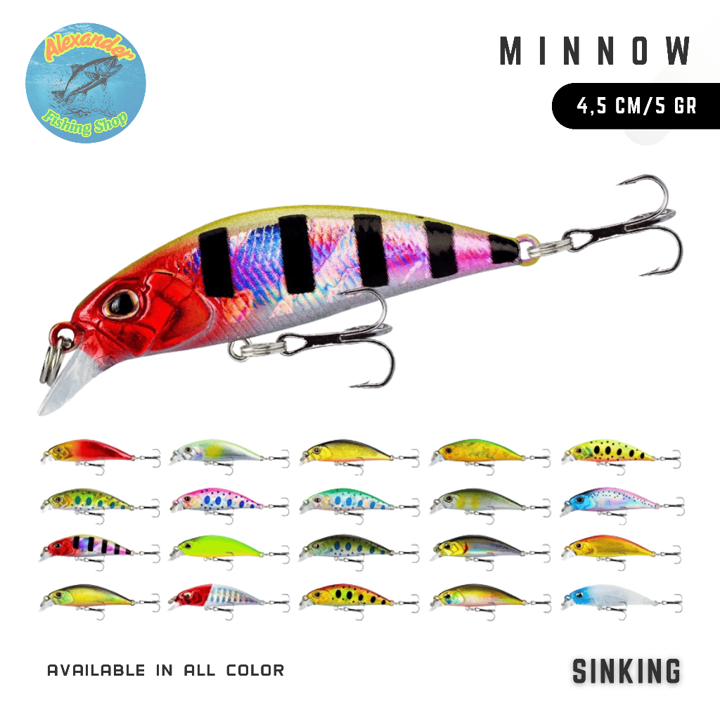 Minnow Sinking 4,5cm/5gram | Minnow Sinking Realistis | Minnow Killer | Minnow Lure