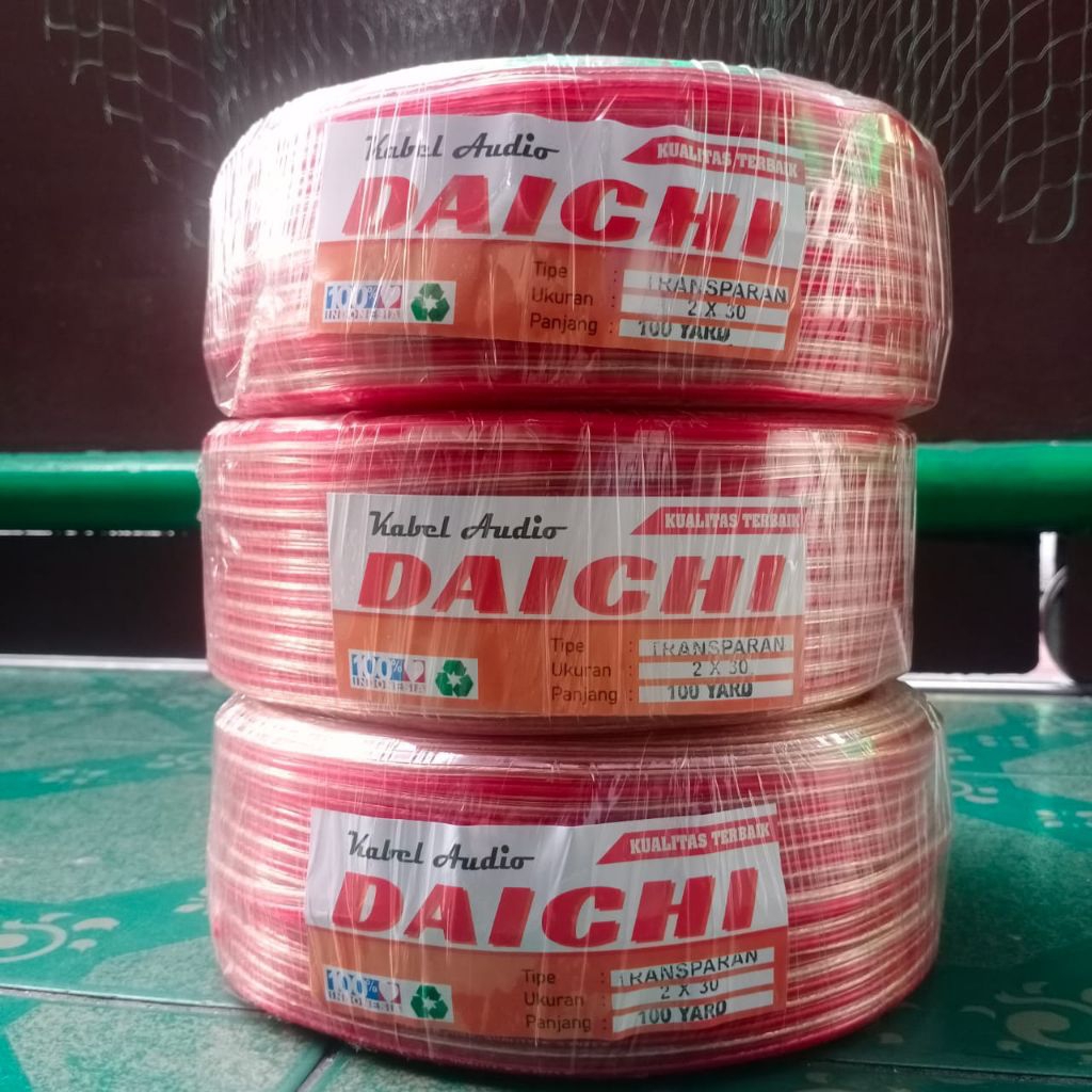 daichi kabel listrik dan audio transparan bodi besar 2x30 (100yard panjang 90meter full)