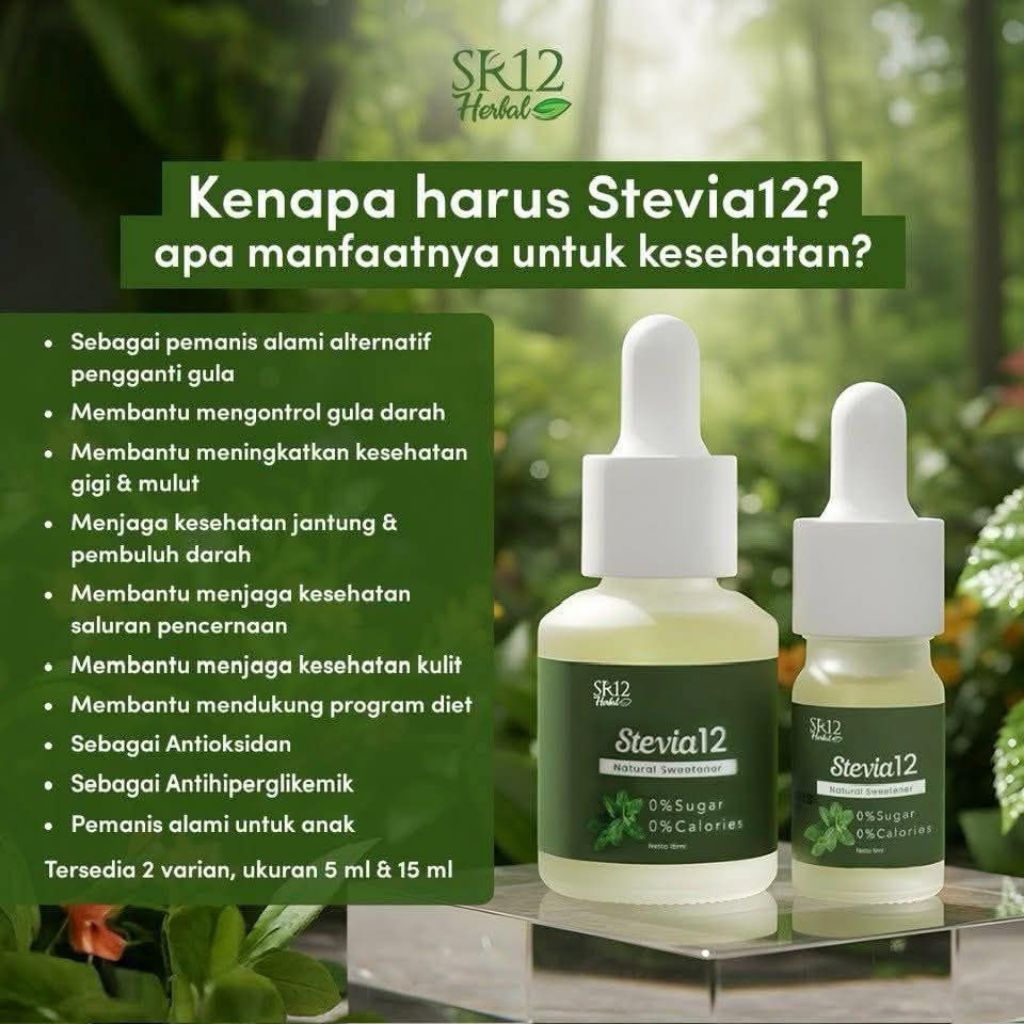 Stevia SR12 Pemanis Alami Pengganti Gula – 0 Kalori, Aman Diabetes & Diet, Tidak Menaikkan Gula Dara