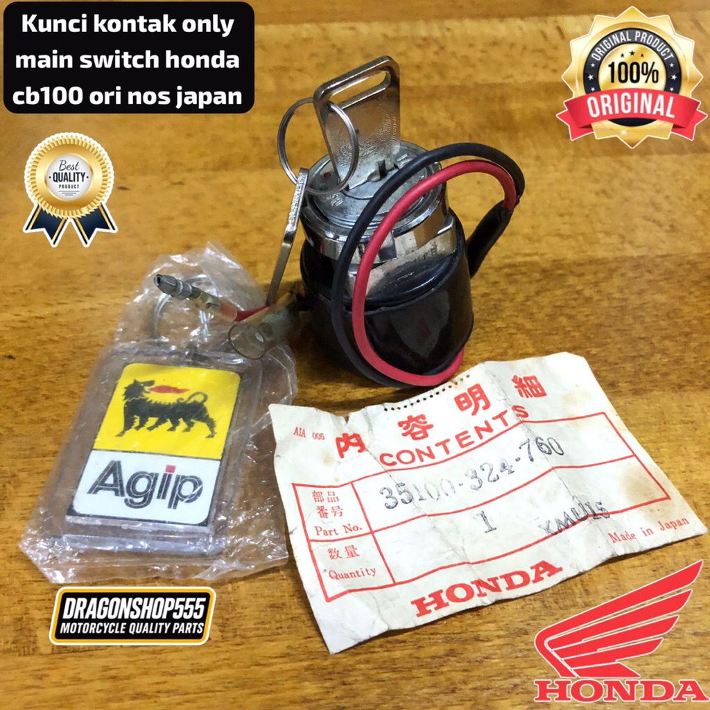 KUNCI KONTAK MAIN SWITCH ASSY KABEL HONDA CB100 ORIGINAL NOS 35100-324-760