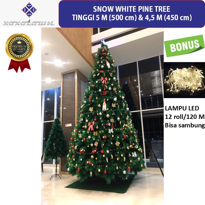 Pohon Natal Besar 4,5 Meter Dan 5 Meter Bonus Lampu-Tipe Pine